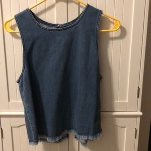 Aerie Frayed Denim Tank